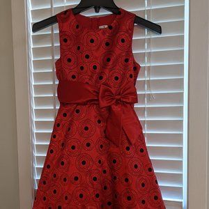Girls Special Occasion Beautiful Red Polka Dot Dress